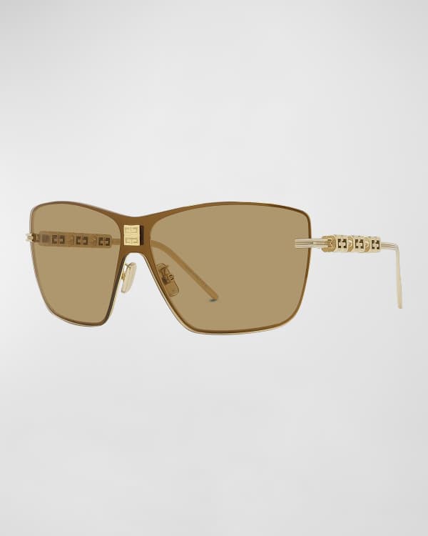 Versace Greca Rimless Metal-Acetate Shield Sunglasses | Neiman Marcus
