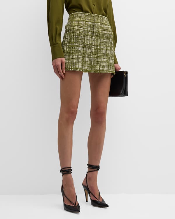 LaQuan Smith High-Waist Corset Mini Skirt