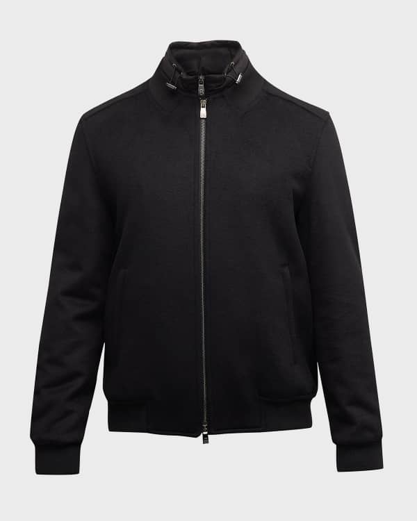 Kiton Suede and Nylon Bomber Jacket