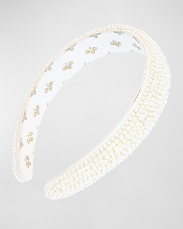 Gold Leaf White Pearl Headband