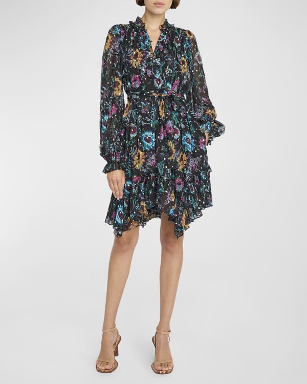 A.L.C. Lexi Floral Cut-Out Twist Front Mini Dress