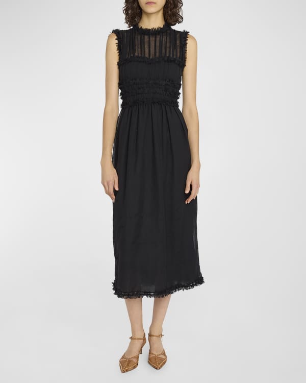 Black Halo Hailey Belted Flutter Dress Neiman Marcus