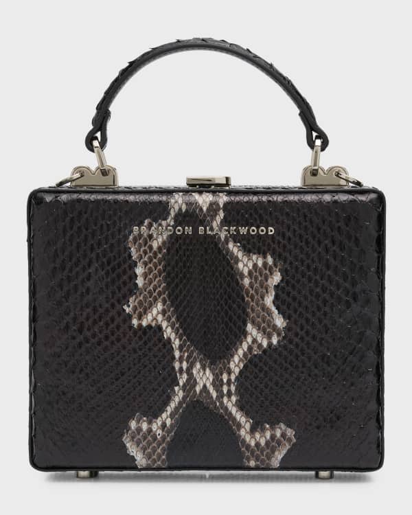 Brandon Blackwood Women's Kendrick Croc-Embossed Leather Top Handle Bag