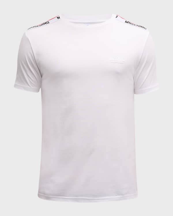 Moschino Men's T-Shirt with Shoulder Taping | Neiman Marcus