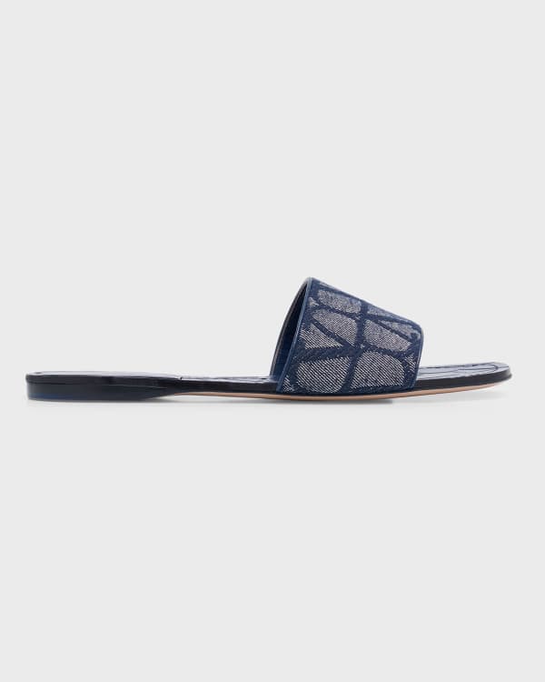 Valentino Garavani Roman Stud 5mm Flat Slide Sandals Neiman Marcus
