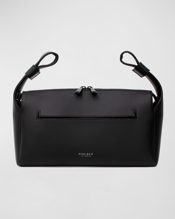 Swipe) @FENDI Diaper Bag. Black Nylon W. A Front Logo Leather