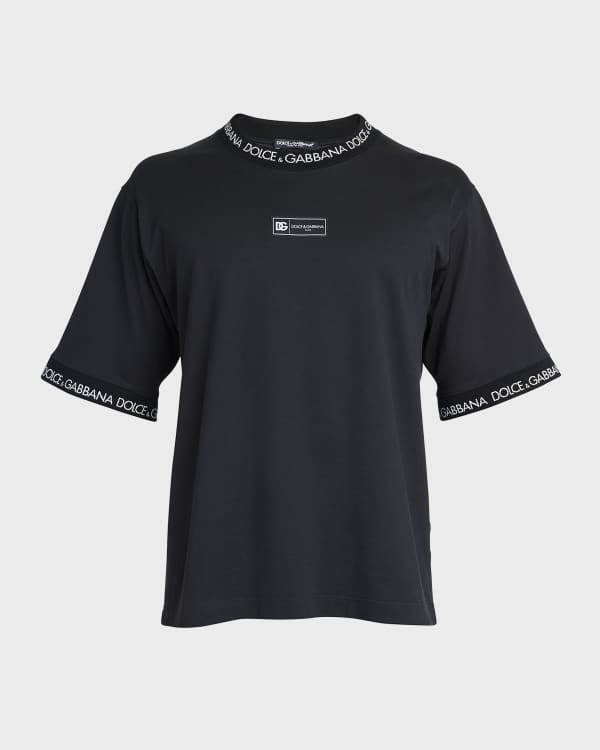 Dolce & Gabbana Maroon DG Crown Cotton Crew Neck Men T-shirt