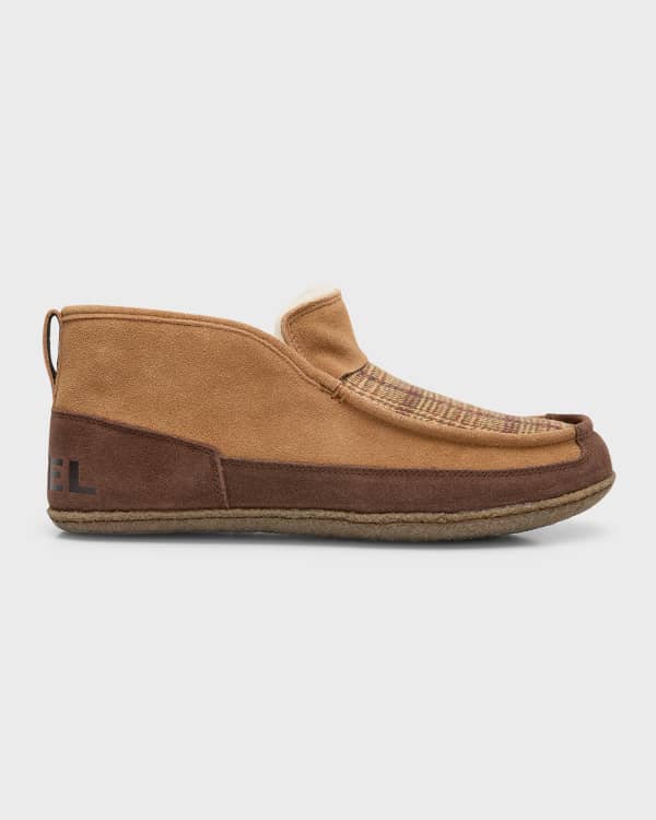 UGG Men's Scuff Logo Suede/Sheepskin Slippers | Neiman Marcus