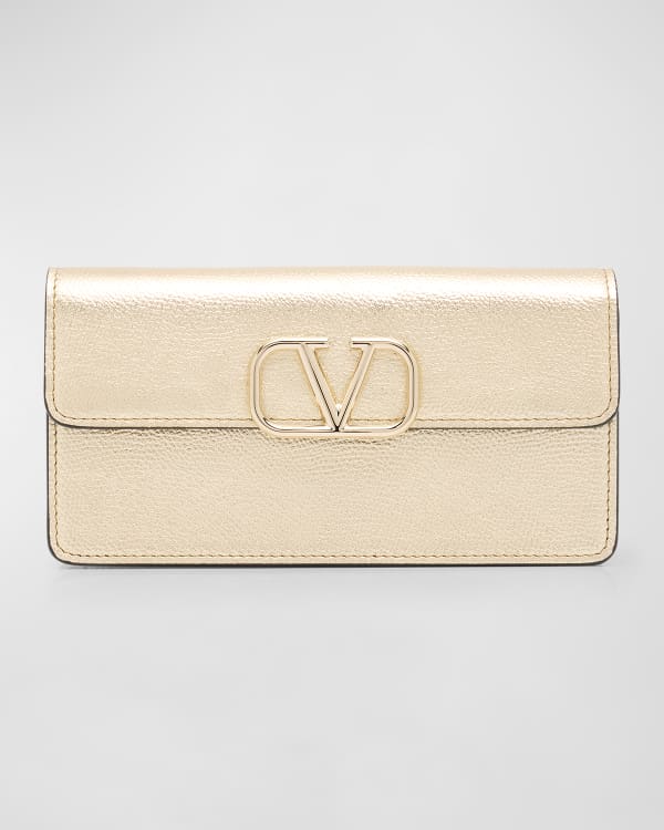 Valentino Garavani Rockstud Small Leather Flap Wallet on a Chain Neiman Marcus