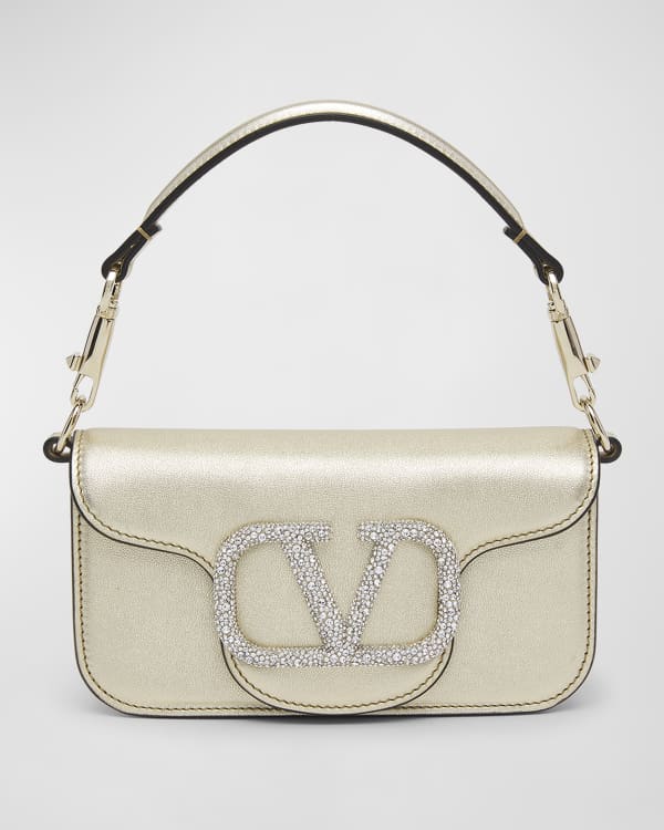 Loco Small Embellished Silk Shoulder Bag in White - Valentino Garavani