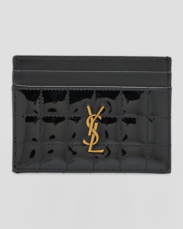 Saint Laurent YSL Croc Embossed Leather Card Case Neiman Marcus