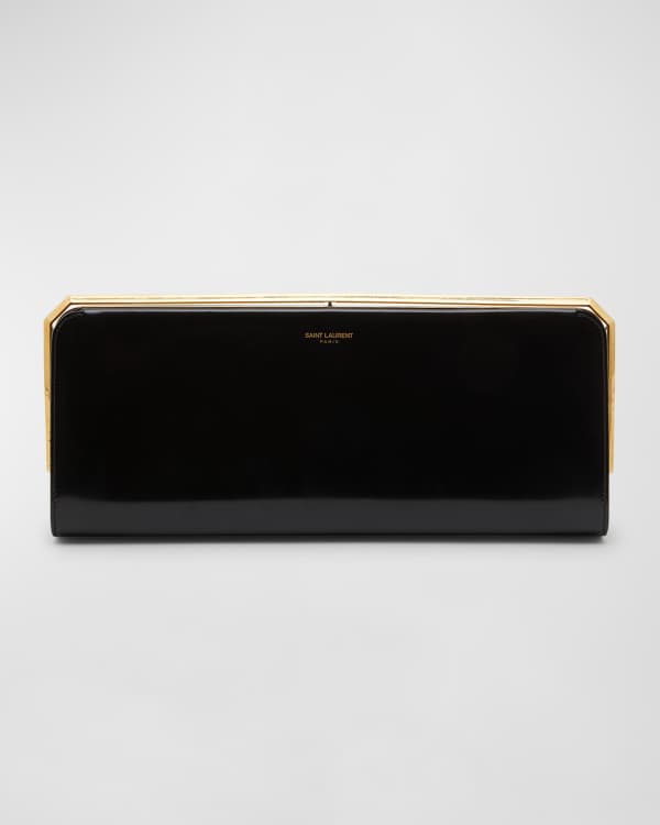 Saint Laurent Uptown Medium Shiny Smooth Calfskin Pouch Clutch Bag
