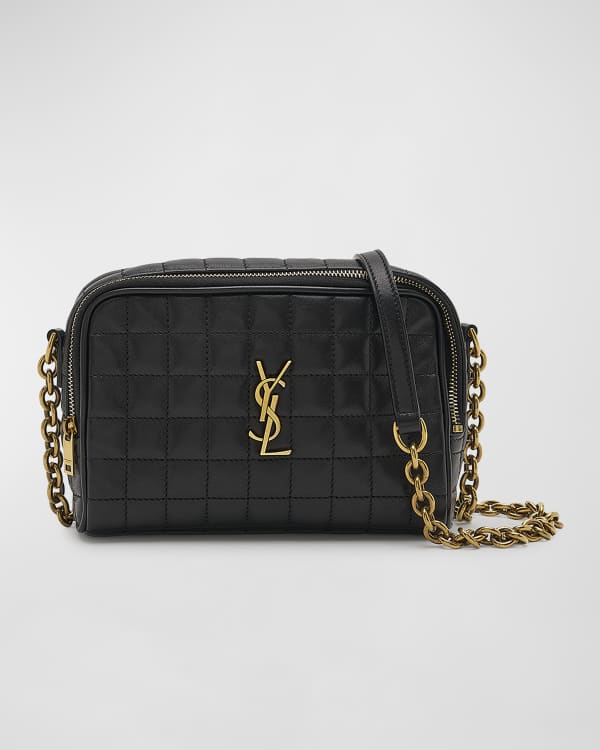 Saint Laurent Jamie Mini Quilted Wool Black Crossbody Bag - Chronostore