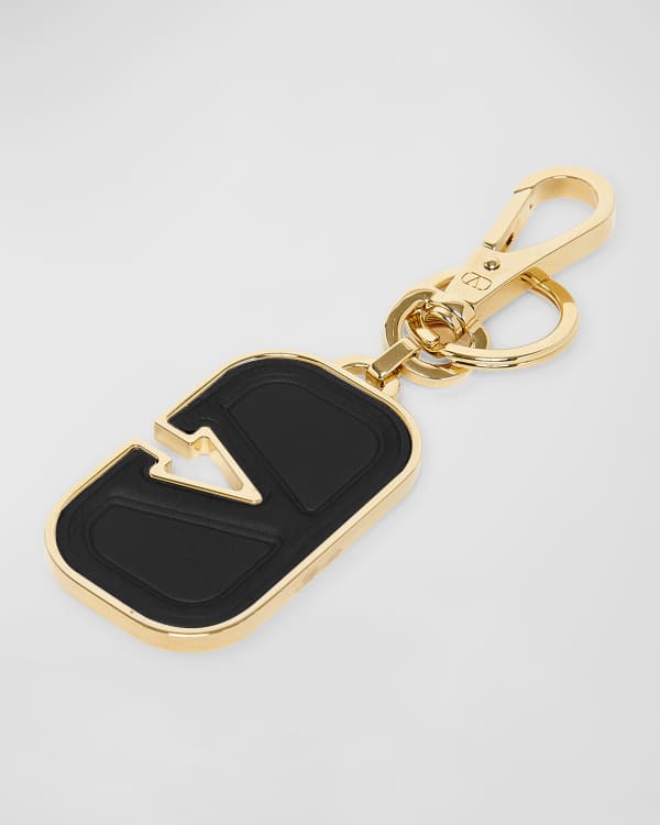 Braided Leather LV Keychain