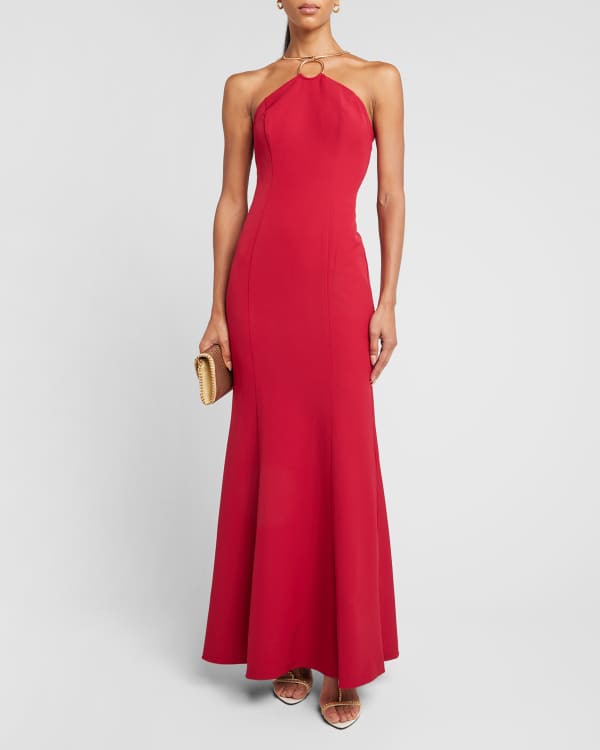 Liv Foster One-Shoulder Cutout Twist-Front Gown in 2023