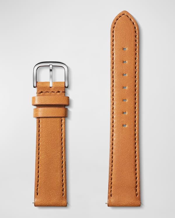 Shinola Men s 20mm Smooth Essex Leather Strap For Apple Watch