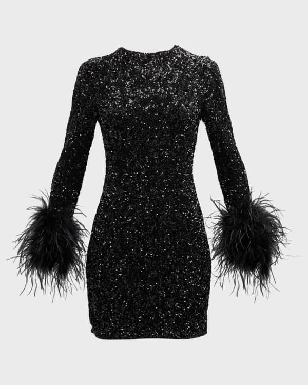 Alice Olivia Dru Embellished Metallic Jacquard Mini Dress
