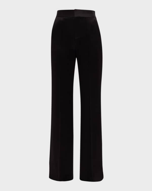 【関税&送料込】Alexander Mcqueen Printed Satin Wide-Leg Pan McQueen Satin Wide-Leg Trousers | Neiman Marcus