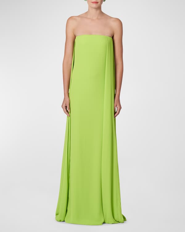 Silk chiffon maxi dress lime green - CH Carolina Herrera United States