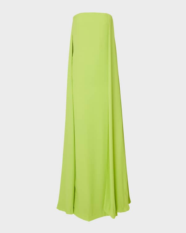 Silk chiffon maxi dress lime green - CH Carolina Herrera United States