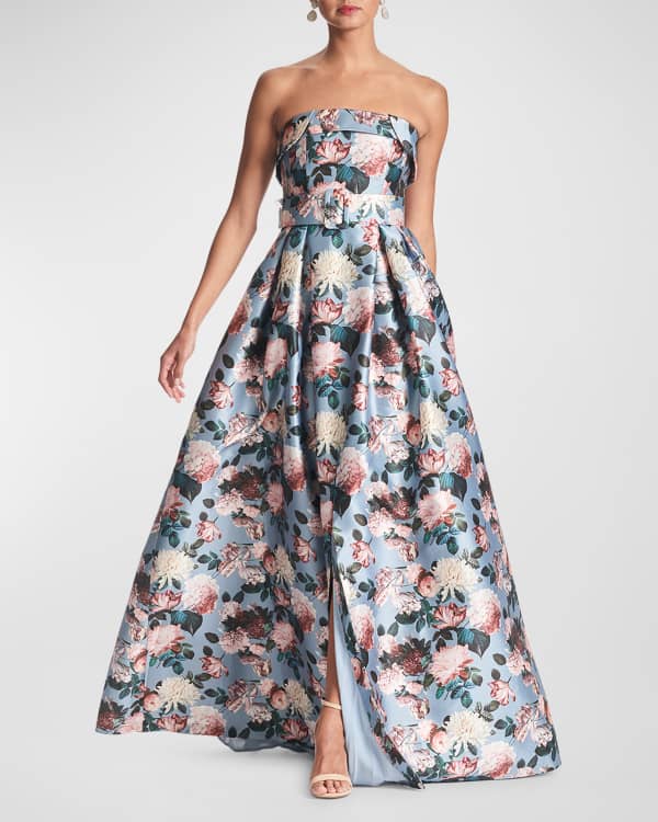 Shoshanna Strapless Multi-Seamed Mikado Gown | Neiman Marcus