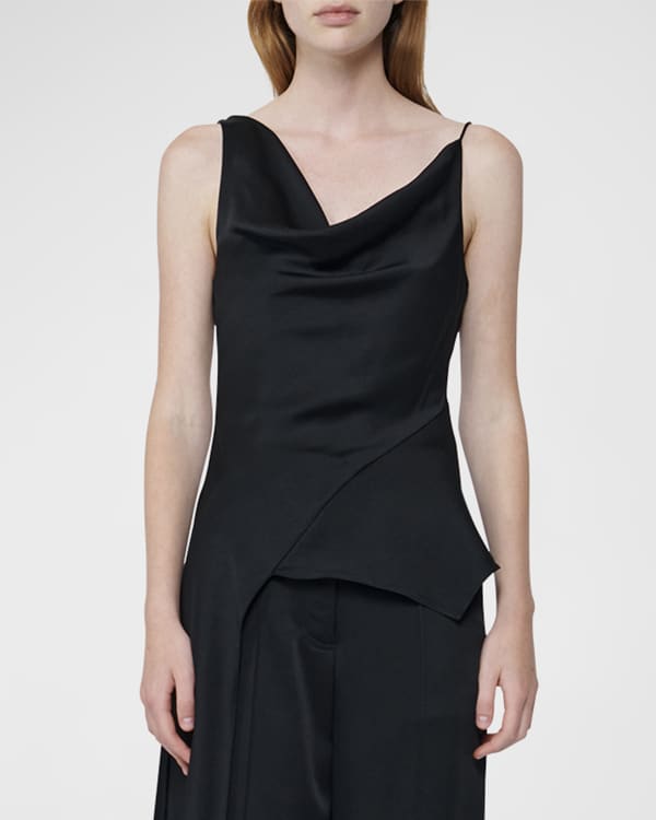 Alice + Olivia Evia Fitted Tank with Arm Warmers in Black