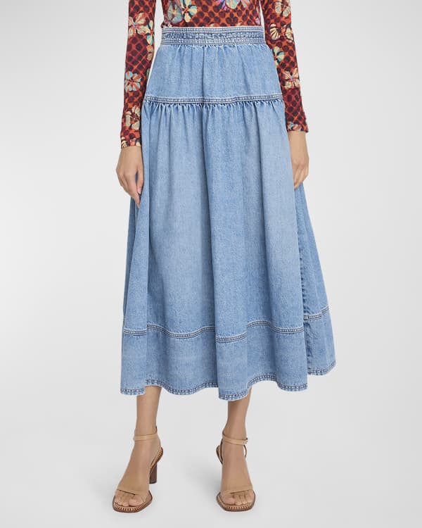 Denton high waist best sale denim skirt veronica beard
