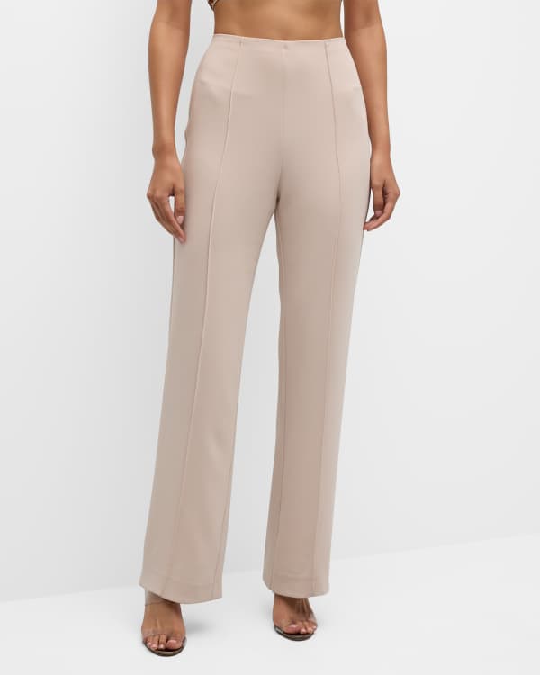 Acler Pickets Belted Straight-Leg Split Pants | Neiman Marcus