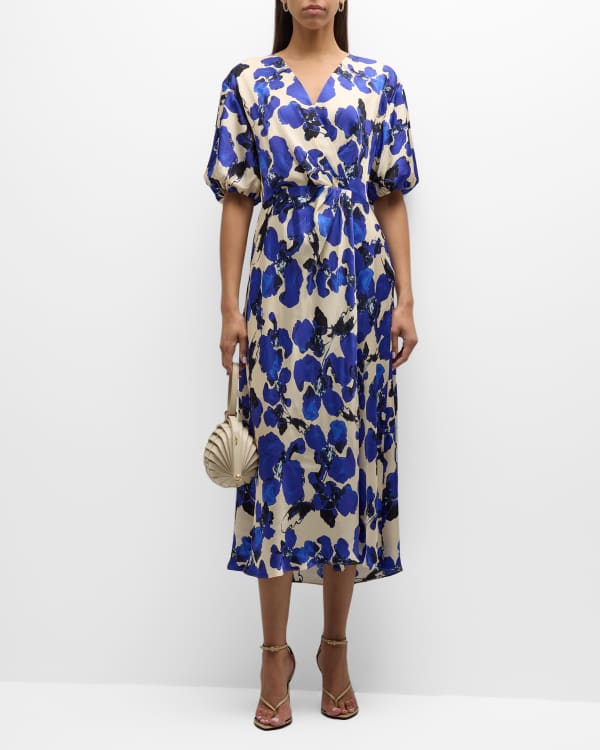 Wild roses ruffle wrap cheap dress