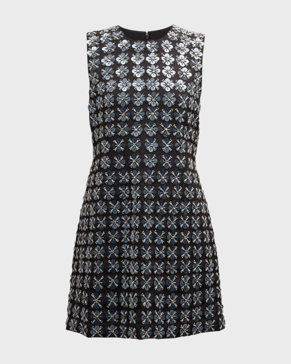 Camille Bow-Embellished Tweed Midi Dress