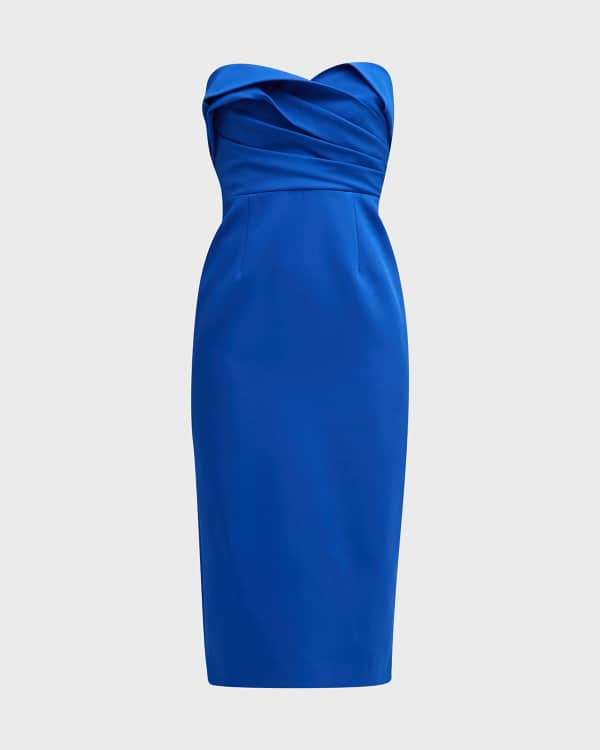 Cinq a Sept McKenna Strapless Twisted Midi Dress | Neiman Marcus