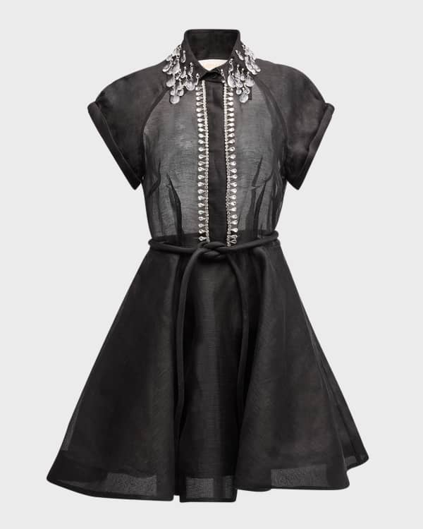 Zimmermann Wayfarer Paneled Lace Flutter Short Dress Neiman Marcus