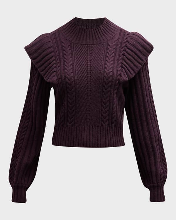 Cable Knit Ruffle SS Top main image 0