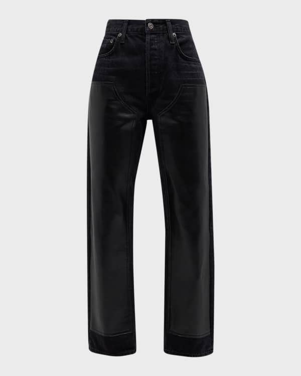 AGOLDE Recycled Leather Lyle Low Rise Slim in Detox