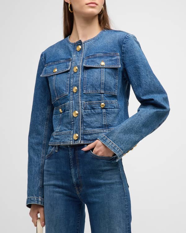 Veronica Beard Arrowe Tailored Denim Jacket | Neiman Marcus