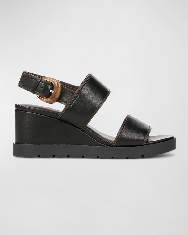 Paloma Barcelo Luna Leather Wedge Sandals | Neiman Marcus