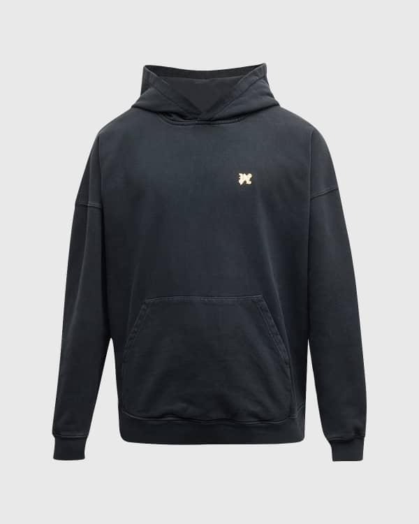 Palm Angels Wolf Print Cotton Hoodie Black Neiman Marcus