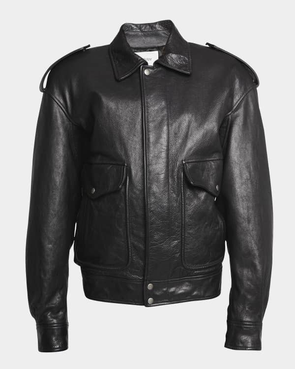 ALAIA Leather Crop Biker Jacket | Neiman Marcus