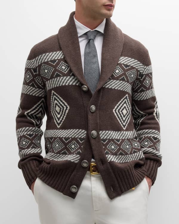 Mens cashmere shawl collar cardigan sweater discount
