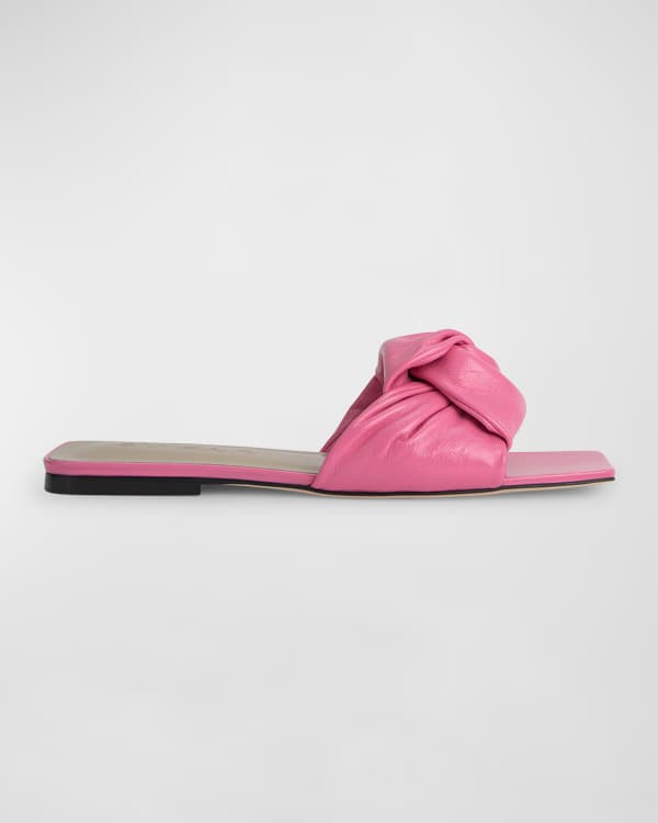 Mercedes Castillo Tina Leather Twist Flat Sandals | Neiman Marcus