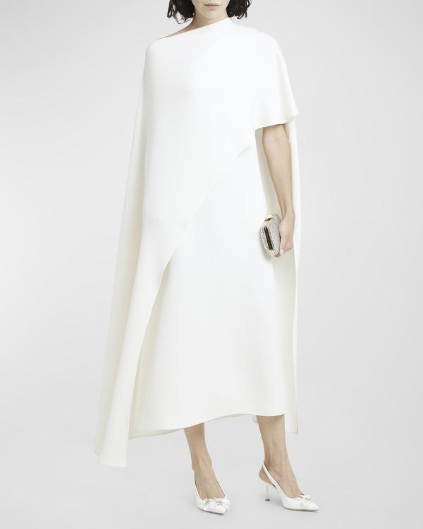 Elizabeth Mock Neck Flutter Sleeve Midi Dress, Stargaze - Anna Cate