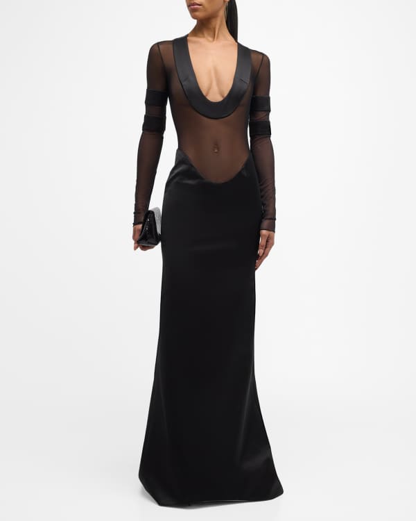 Silk Cape Gown, Brandon Maxwell Contemporary Luxury Designer