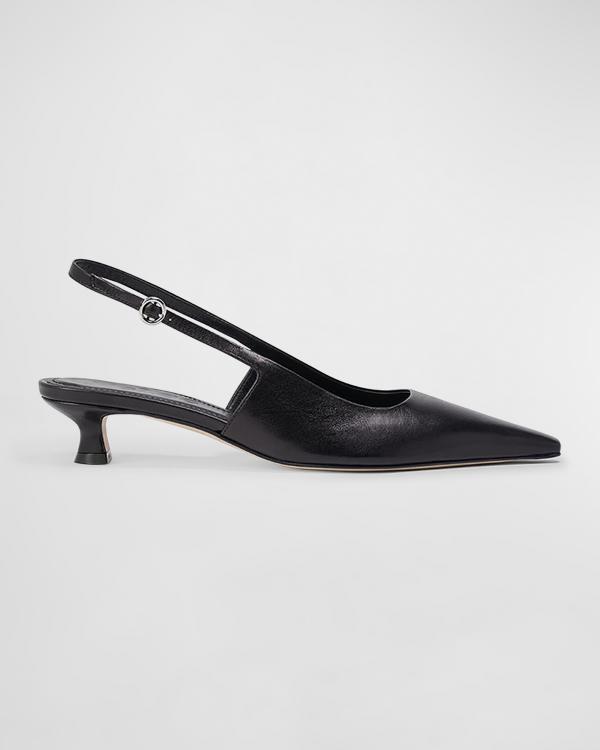 Aeyde Catrina Leather Kitten Heel Slingback Pumps Neiman Marcus