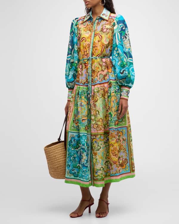 PatBO Floral Chiffon Plunge Maxi Dress | Neiman Marcus