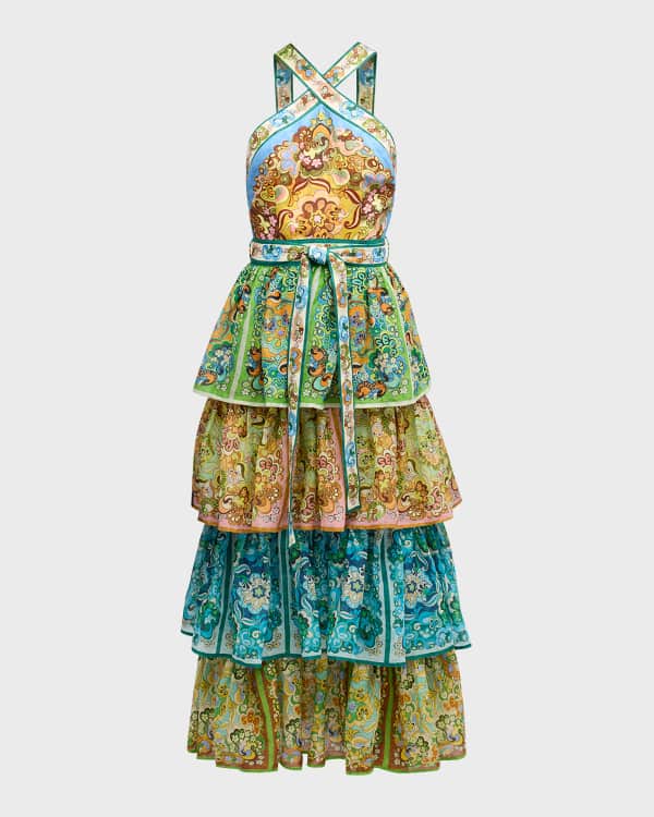 A.L.C. Cody Smocked Silk Dress Neiman Marcus