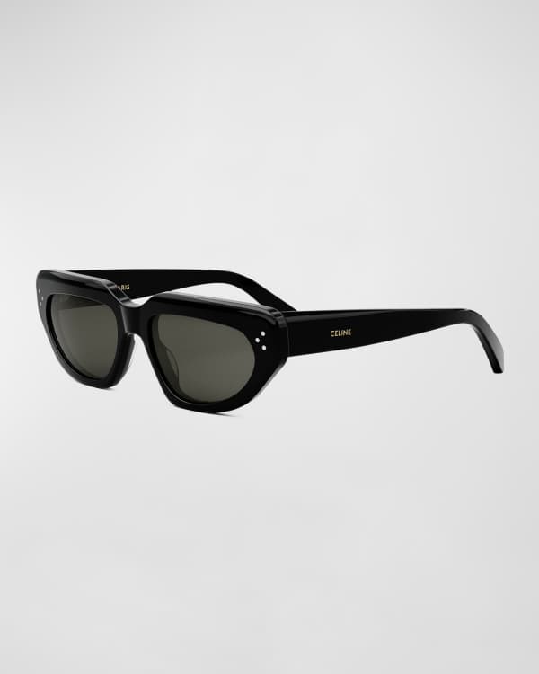 Celine Men's Chunky Rectangle Solid Acetate Sunglasses | Neiman Marcus