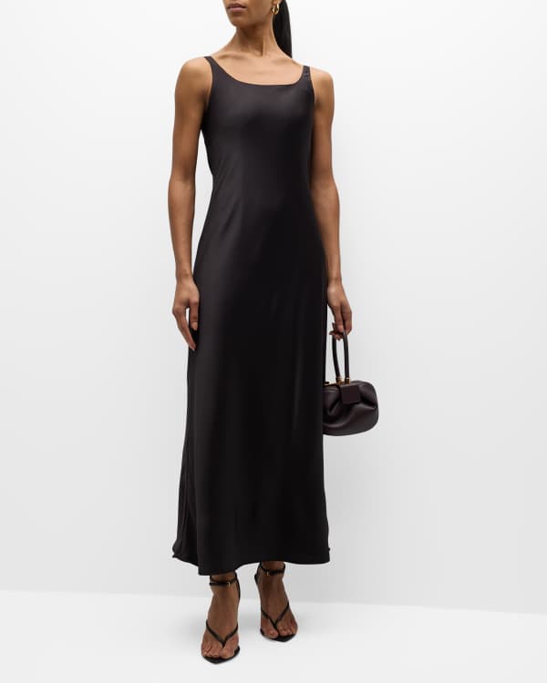 FRAME Silk V-Neck Maxi Cami Slip Dress