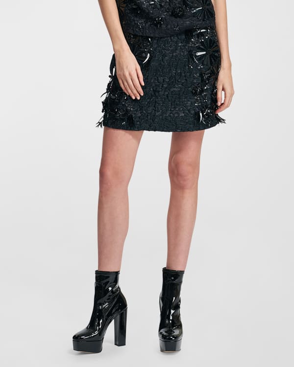 Essentiel Antwerp Crescent Mirror Mesh Midi Skirt