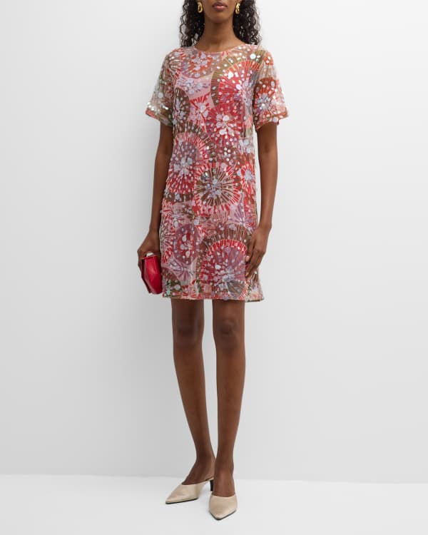 Bronx and Banco Neon Barbie Sequin Fringe Dress | Neiman Marcus