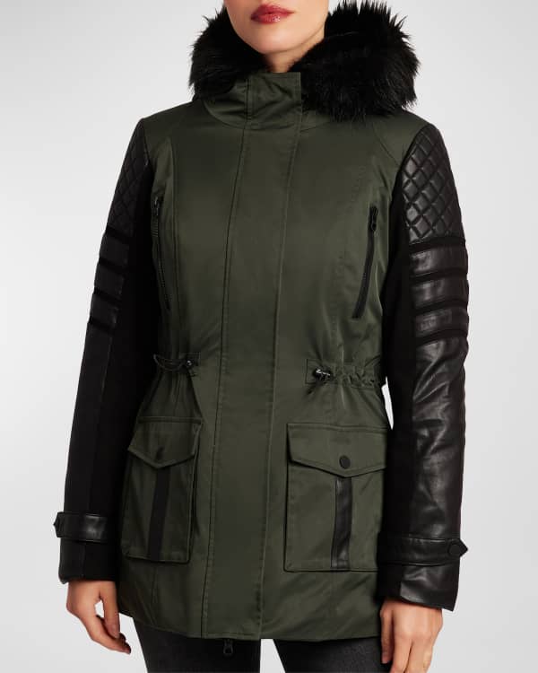 Eileen fisher long stand collar puffer coat hotsell